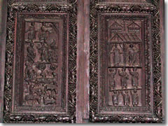 A detail of the 5th century carved wooden doors on Rome's church of Santa Sabina