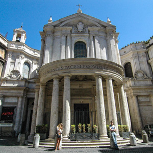 The facade of Santa Maria della Pace
