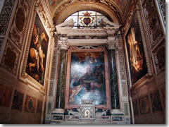 The preserved chapel with the works by Caravaggio and Caracci in Rome's Santa Maria del Popolo