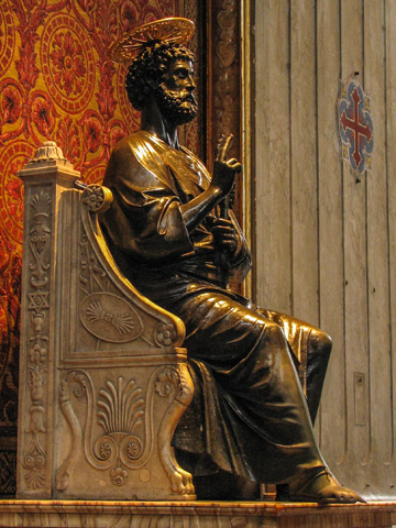 Arnolfo di Cambio's 13th century statue of St. Peter in St. Peter's in Rome