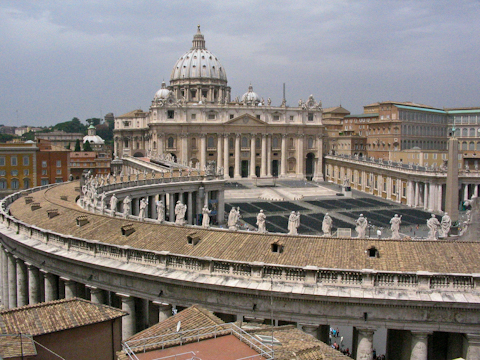 ThePiazza San Pietro and St. Peter's in Rome, Italy.