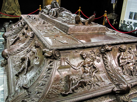 The Reanissance tomb of Sixtus IV by Antonio Pollaiuolo in St. Peter's Treasury Museum