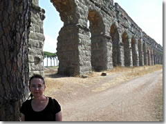 surviving ancient Roman aquaduct near the Appian Way
