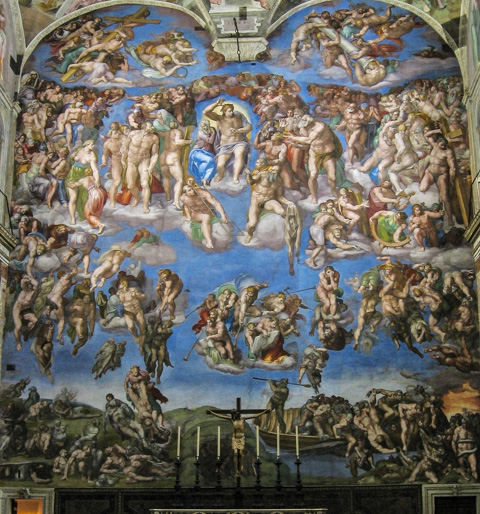 Michelangelo's Last Judgment in the Sistine Chapel.