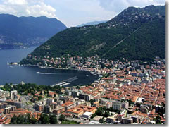 An aerial view of Como on Lago di Como
