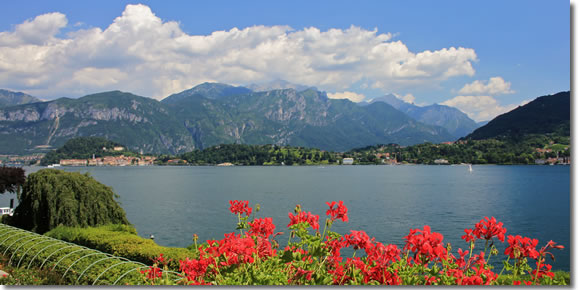 The view of Lake Como from the Villa Carlotta, Tremezzo