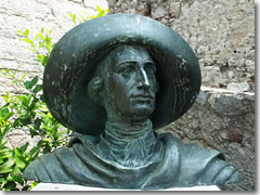 Wolfgang von Goethe bust in Malcesine, Lago di Garda.