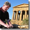 The author hard at work at the ruins of Agrigento, Sicily