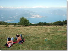 The view over Lake Maggiore from Monte Mottarone