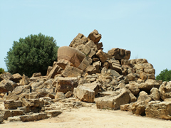 Remains of the Olympieion, of Temple of Olympian Zeus, in Agrigento's Valle dei Templi