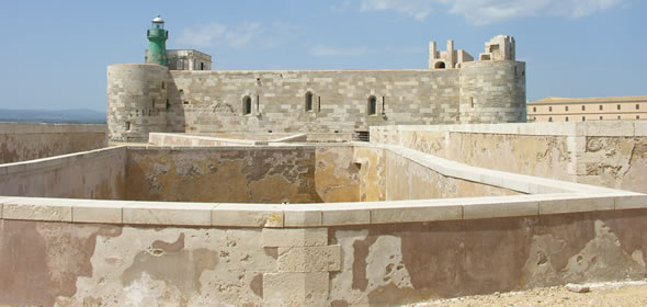 The 13th century Castello Maniace in Siracusa