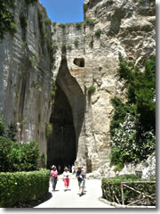The Orecchio di Dioniso, or Ear of Dionysius, in Siracusa's Archological Park of Neapolis