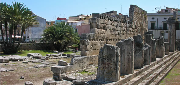 The remains of the Tempio di Apollo, Syracuse