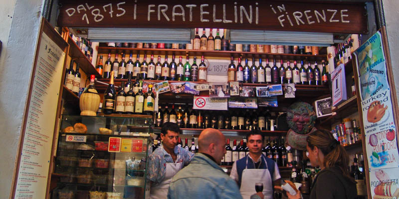 Fiaschetteria I Fratellini wine bar in Florence, Italy. (Photo by Reid Bramblett)
