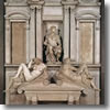 Michelangelo's Tomb of Giuliano in the Medici Chapel of the Princes of Florence