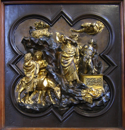 Ghiberti's Sacrifice of Isaac for the 1401 baptistry competition, in the Bargello Museum of Florence