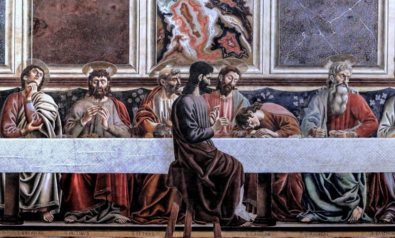 A detail of the Cenacolo di Sant'Apollonia (Last Supper) by Andrea del Castagno. (Photo by Jean Louis Mazieres)