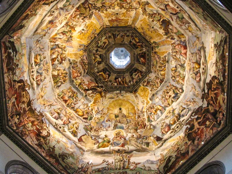 The frescoes inside the dome of the Florence Duomo (Cathedral)