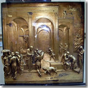 Esau and Jacob, a scene from the Gates of Paradise on Florence's baptistry, now on display at the Museo dell'Opera del Duomo