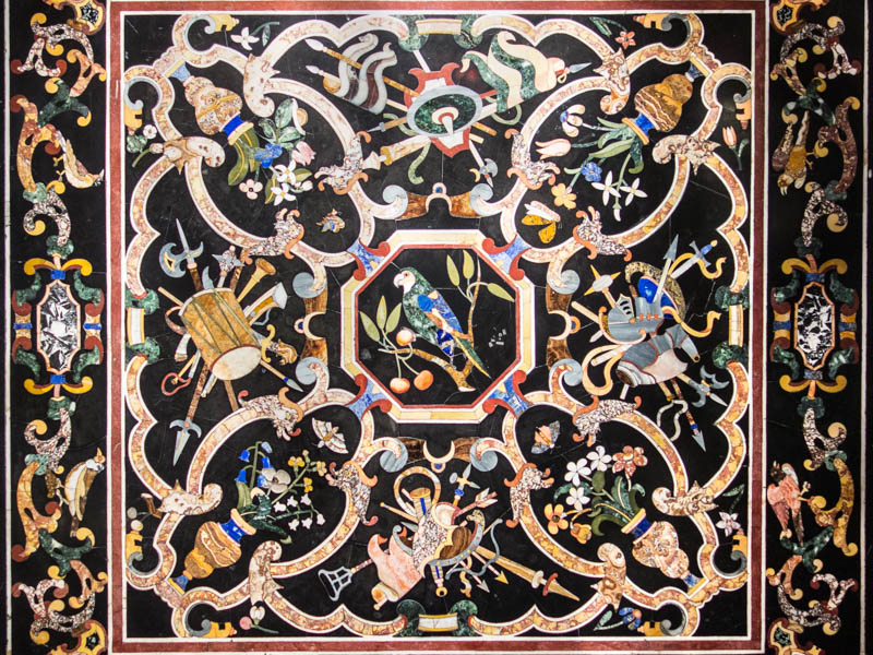 A tabletop in the Opificio delle Pietre Dure Museum, Florence. (Photo by Kent Wang)