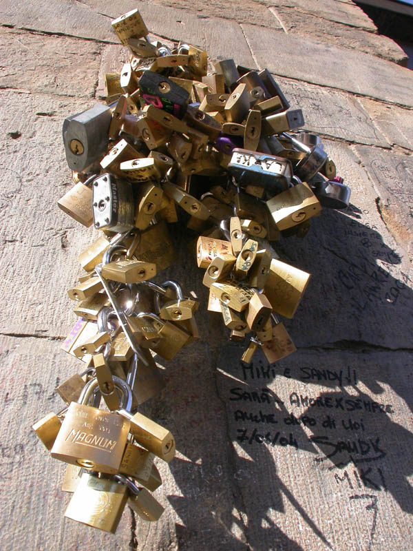 Love locks on the Ponte Vecchio