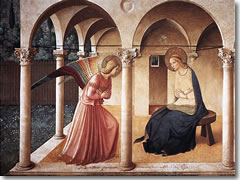 The Annunciation by Beato Angelico in San Marco convent, Florence