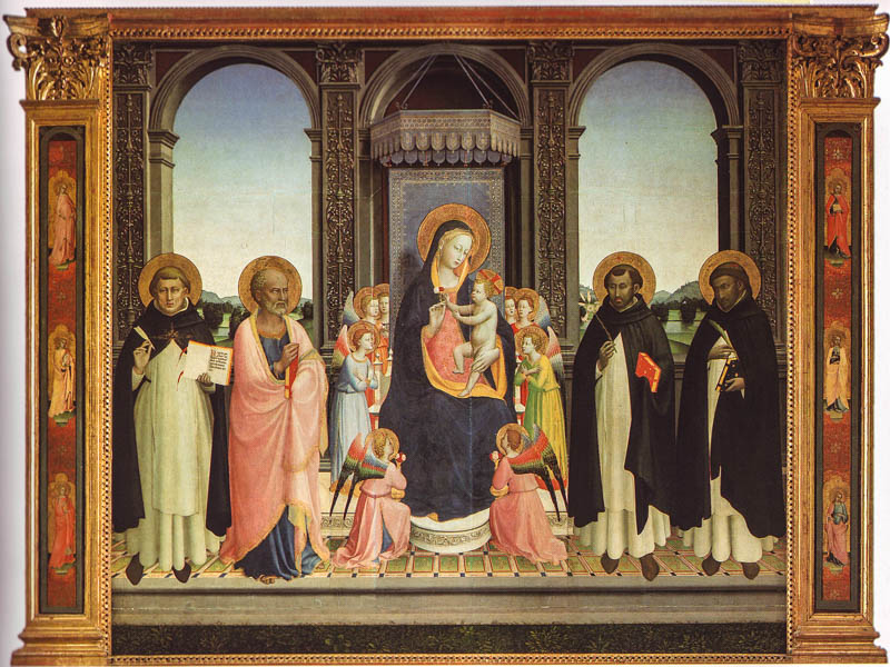 Beato Angelico's Triptych of Fiesole, or Madonna and Child with Saints (1424/30) in the church of San Domenico di Fiesole, Florence. (Photo by Asaf Braverman)