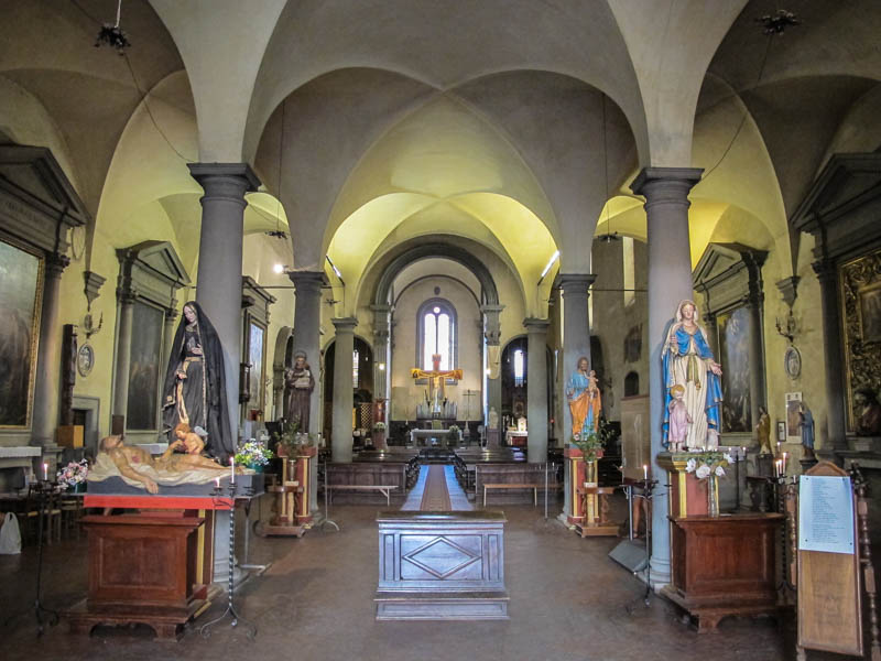The interior of the church of San Felice, Florence. (Photo by Sailko)