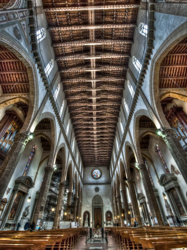 The nave of the Basilica di Santa Croce, Florence, Florence. (Photo by Augusto Mia Battaglia)
