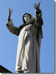 A statue of Fra' Savonarola in Ferrara