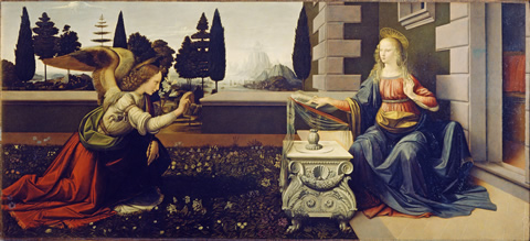 Leonardo da Vinci's Annunciation.