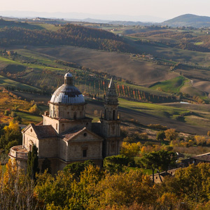 The Renaissance church of San Biagio outside the wine town of Montepulciano, Tuscany, Italy