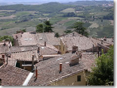 The rooftops and countryside of Montepulciano