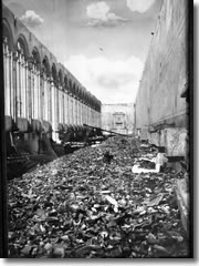 The destruction of the Camposanto during World War II