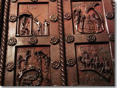 A detail from the 11th century bronze doors that once graced the cathedral.