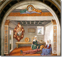 The vision of Santa Fina by Domenico Ghirlandaio in the Colleggiata of San Gimignano