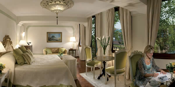 A room at the Hotel Cipriani on Giudecca in Venice