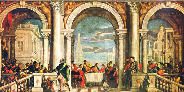 Paolo Veronese's Feast in the House of Levi (1573) in the Accademia Galleries of Venice