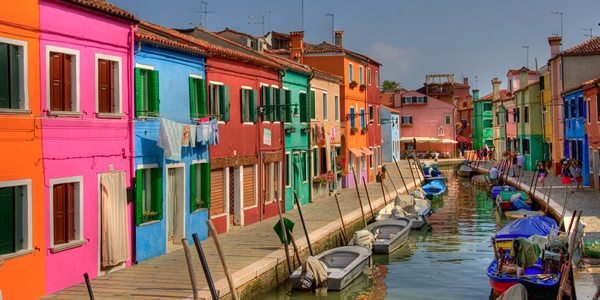 The colorful houses of Burano