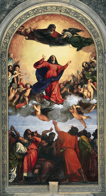 Titian's Assumption of the Virgin (1518) in the Frari, Venice.