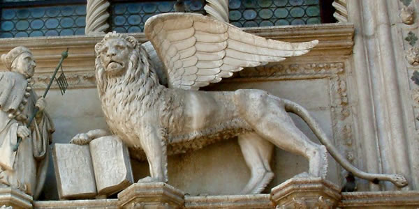 The Lion of San Marco on the Palazzo Ducale in Venice