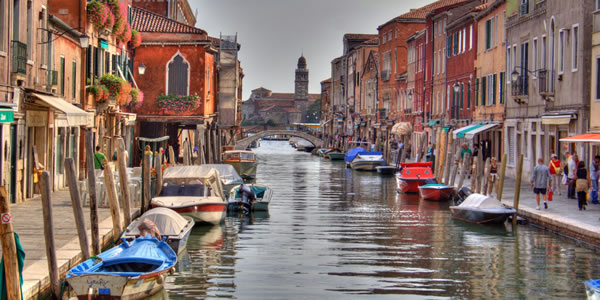 A canal on the Venetian island of Murano