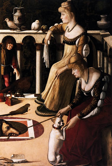 Two Venetian Ladies / The Courtesans) (1490-1510) by Vittore Carpaccio in the Museo Civico Correr of Venice