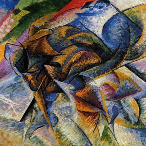 An Umberto Boccioni painting at the Peggy Guggenheim in Venice