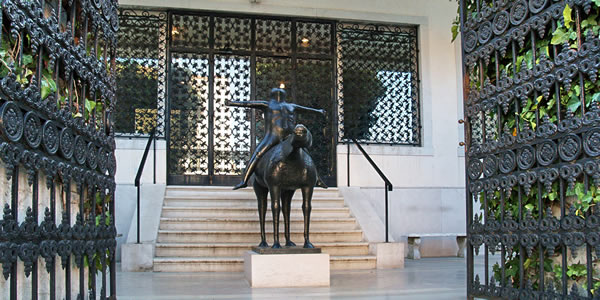Marino Marini's man on horse at the Peggy Guggenheim modern art museum in Venice.