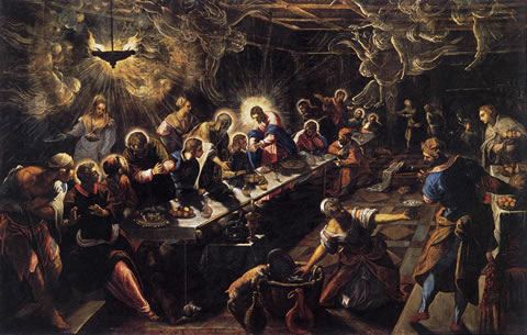 Cenacolo (The Last Supper) (1592/94) by Jacopo Tintoretto in the church of San Giorgio Maggiore, Venice