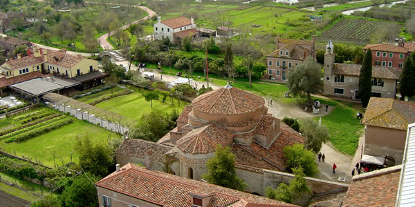 A view of Torcello from the cathedral belltower